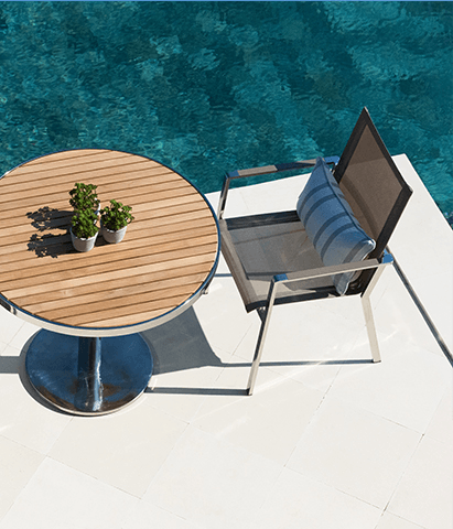 Luxury outdoor seating by the pool