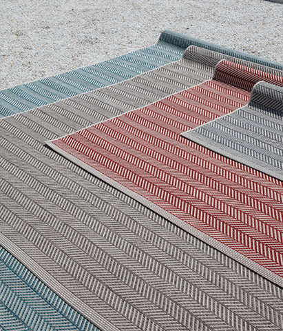 Luxury outdoor rug in blue