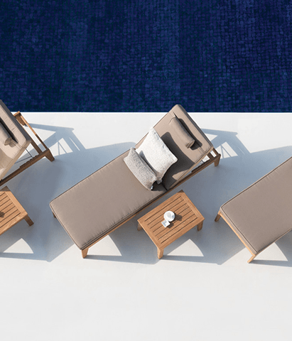 Luxury garden furniture cushions for sun loungers
