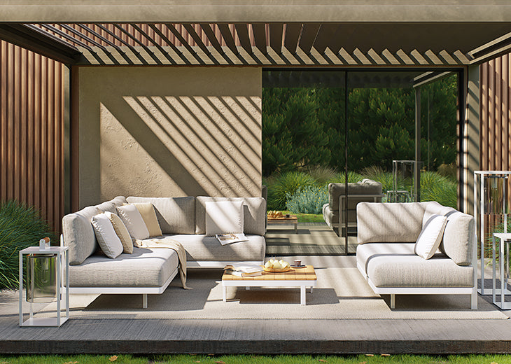 Alura Lounge luxury powder-coated stainless steel Outdoor modular sofa Furniture