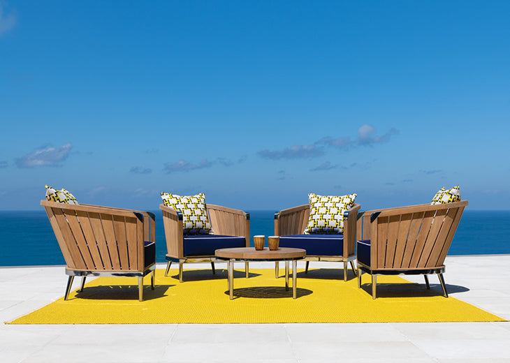 Cruise luxury teak low relax chair and coffee table Collection