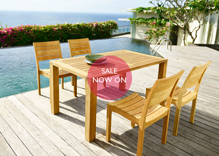 Albany Solid Teak dining Outdoor Furniture by Indian Ocean.