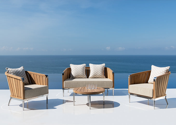 Cruise luxury teak low relax chair and coffee table Collection