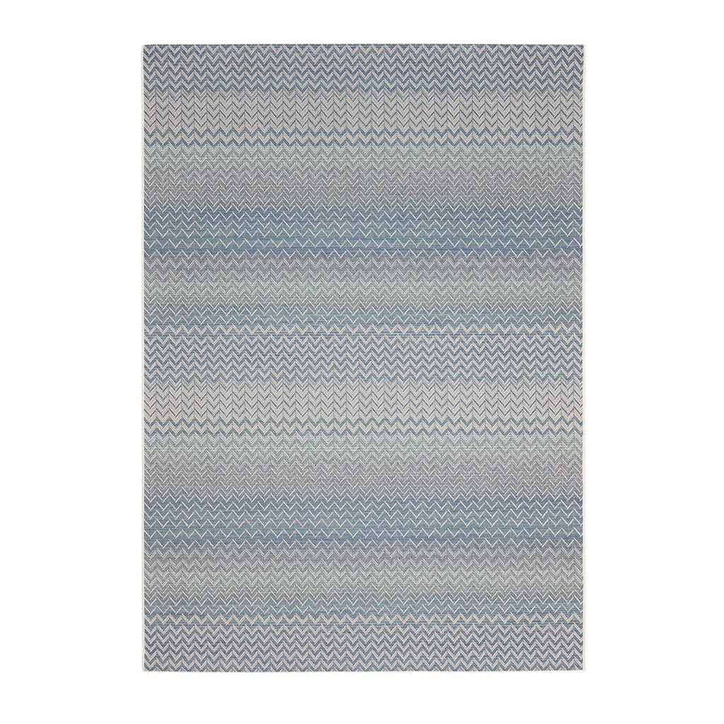 Serpentine Blue Outdoor Rectangular Rug