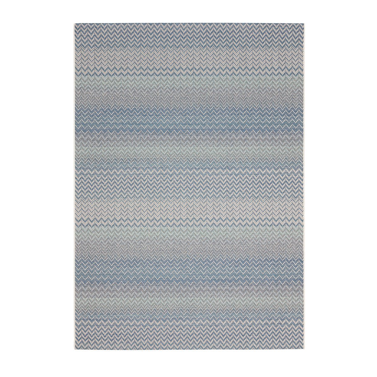 Serpentine Blue Outdoor Rectangular Rug
