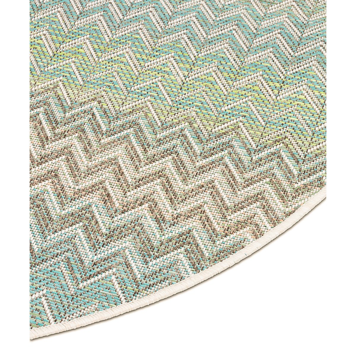 Serpentine Lime Outdoor Round Rug