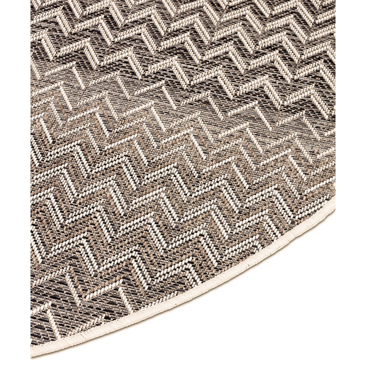 Serpentine Anthracite Outdoor Round Rug