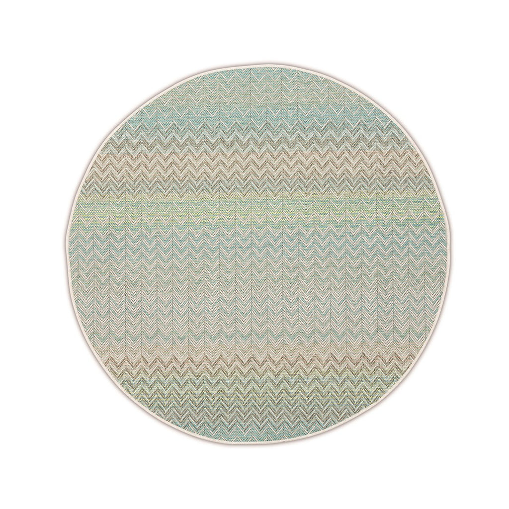 Serpentine Lime Outdoor Round Rug