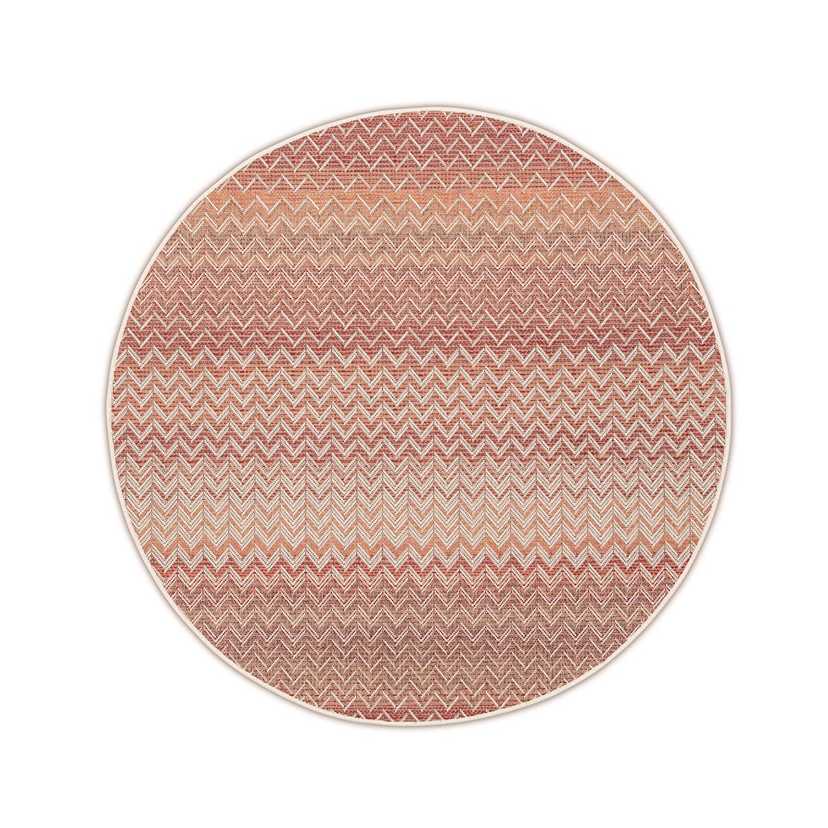 Serpentine Red Outdoor Round Rug