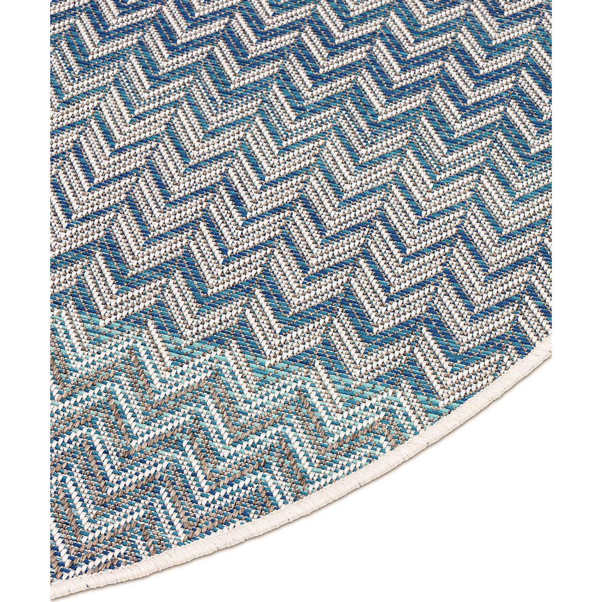 Serpentine Blue Outdoor Round Rug