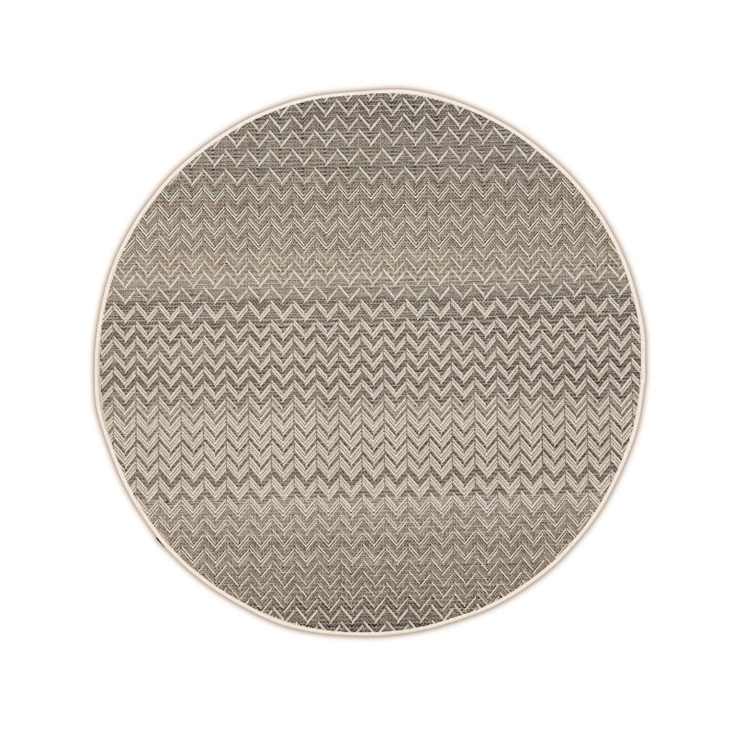 Serpentine Anthracite Outdoor Round Rug