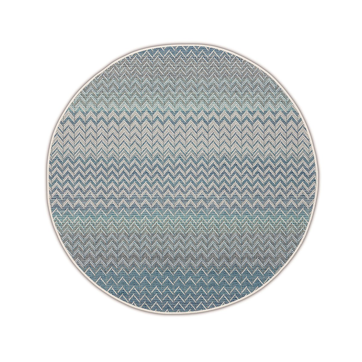 Serpentine Blue Outdoor Round Rug