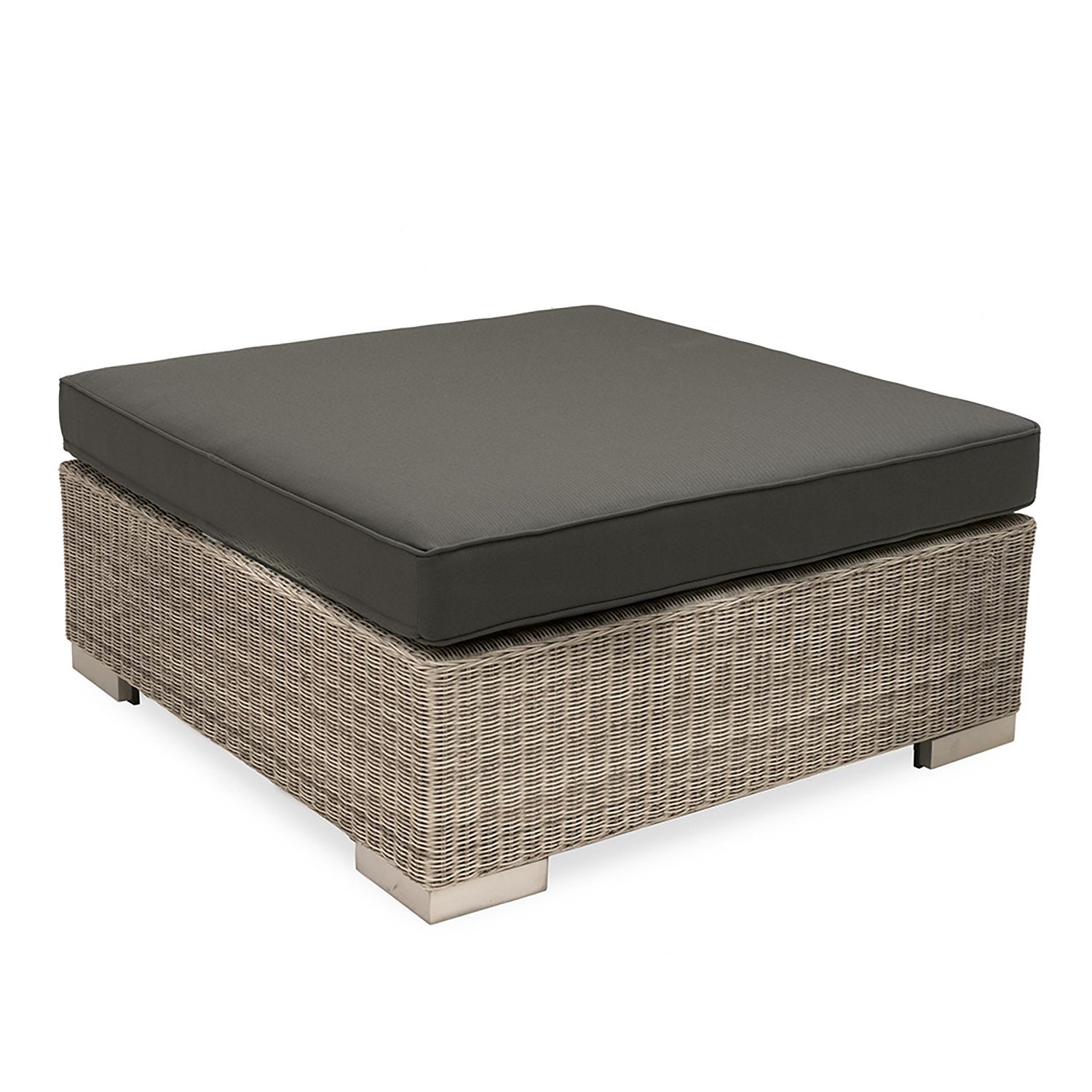 Cuba Ottoman in stone with Taupe cushion