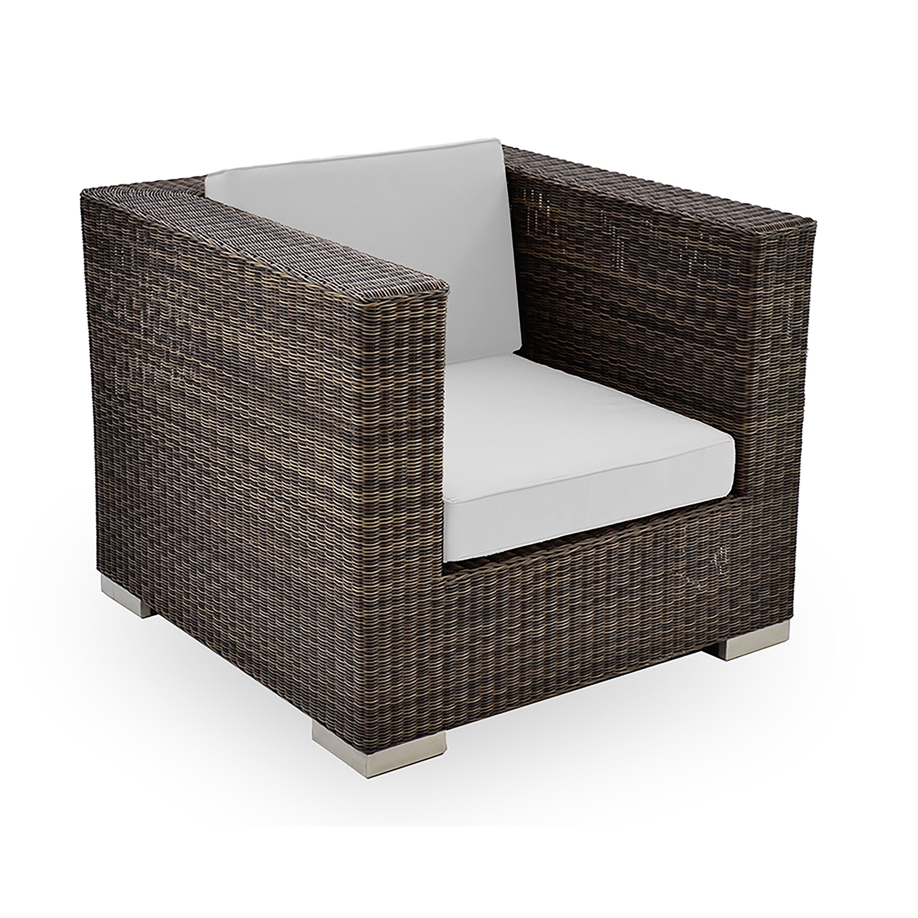 Cuba lounge chair with white outdoor cushions