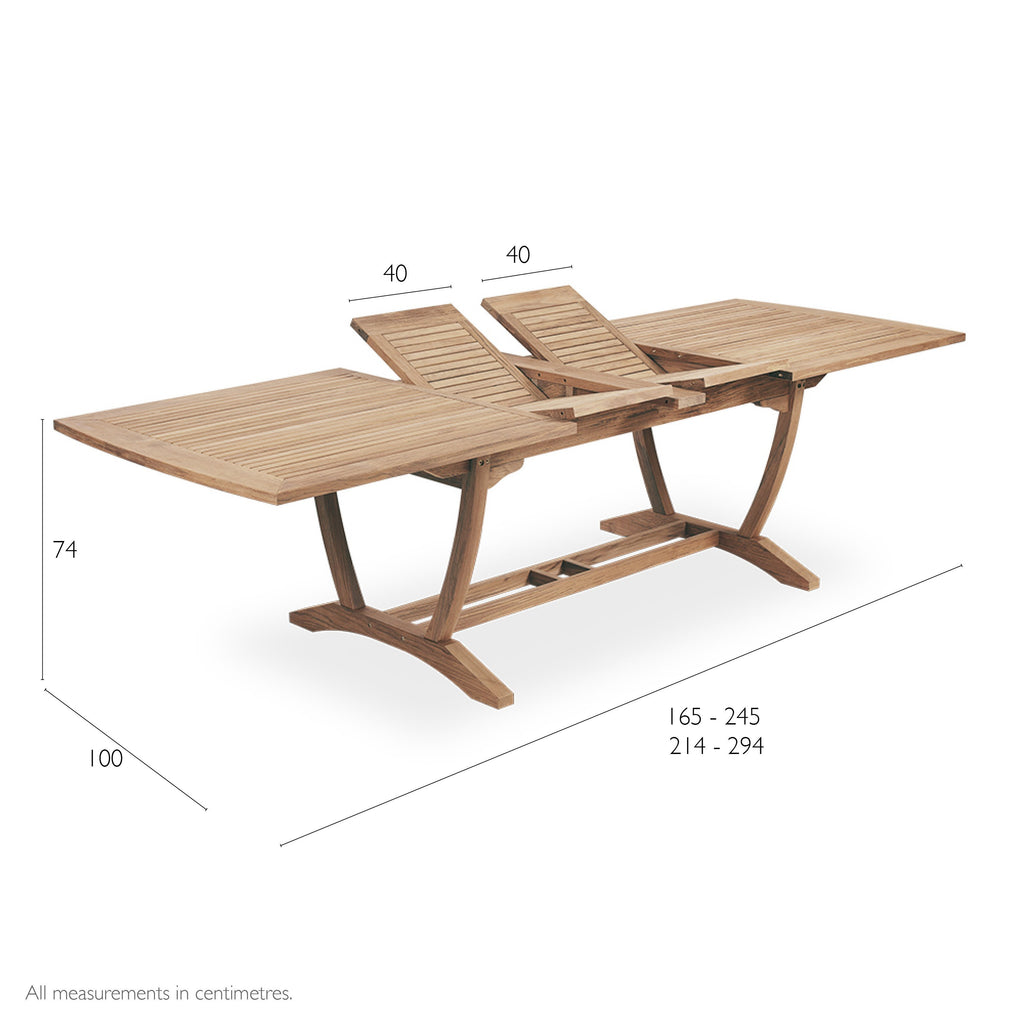 Burnham Teak table dimensions