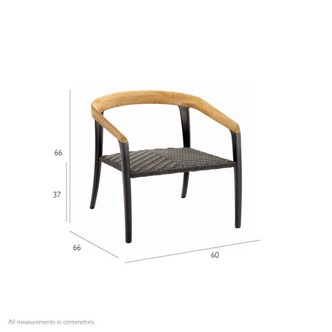 Jive 77 Relax Teak Chair with dimensions
