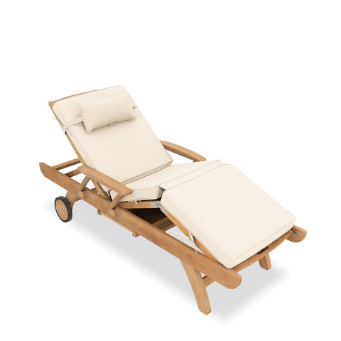 Burnham sun lounger cushion in Ecru