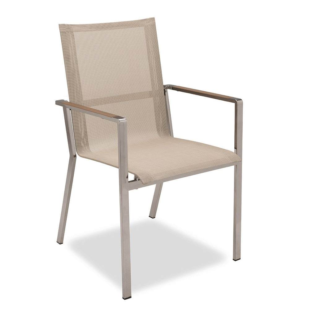 Lucerne carver chair in Cappuccino with Teak inlays