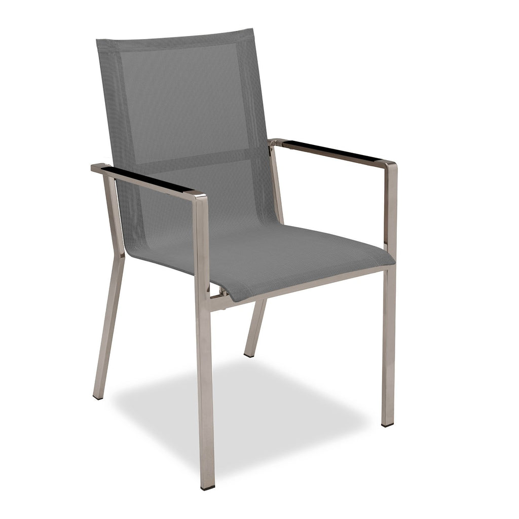 Lucerne Carver Chair in silver-black with grey Aluminium inlays