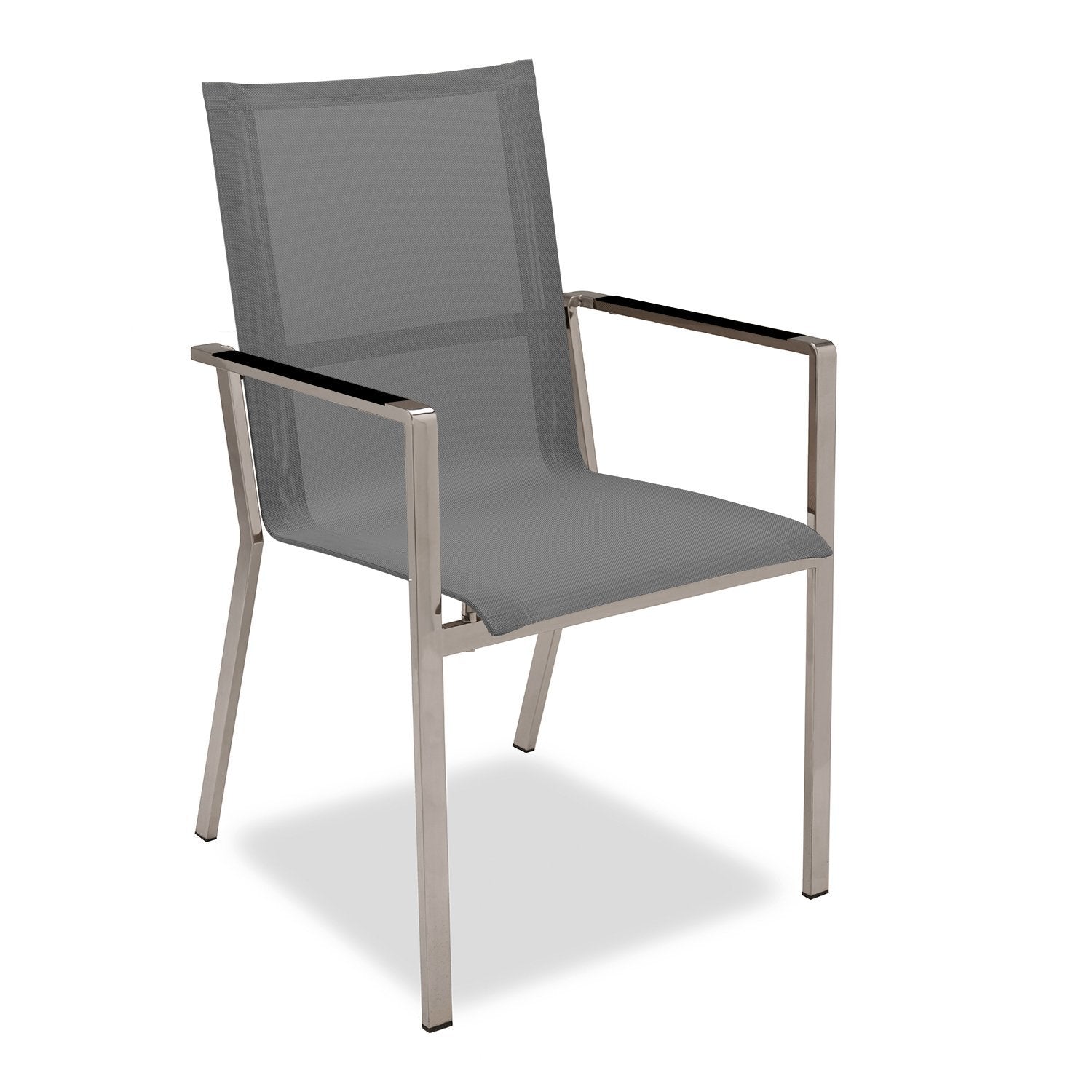 Lucerne Carver Chair in silver-black with grey Aluminium inlays