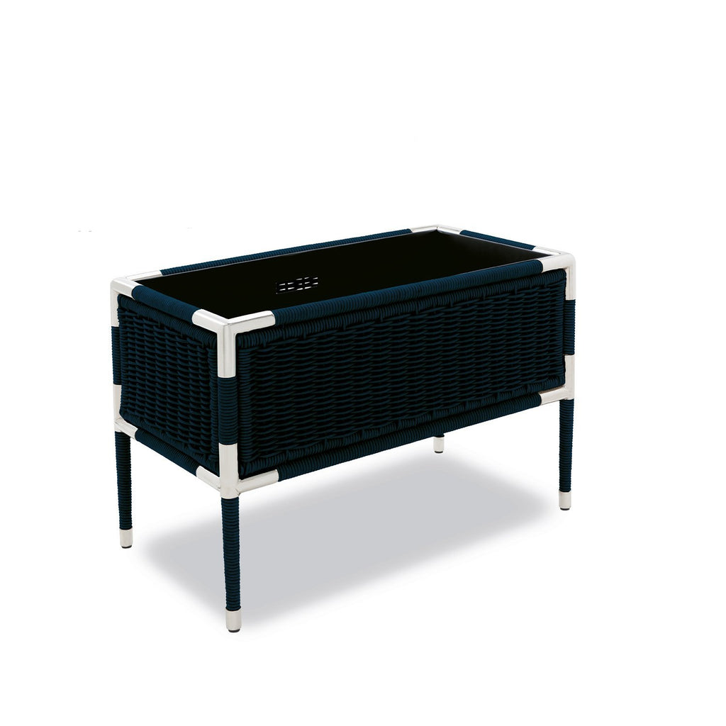 Marina rectangular planter in dark blue weave