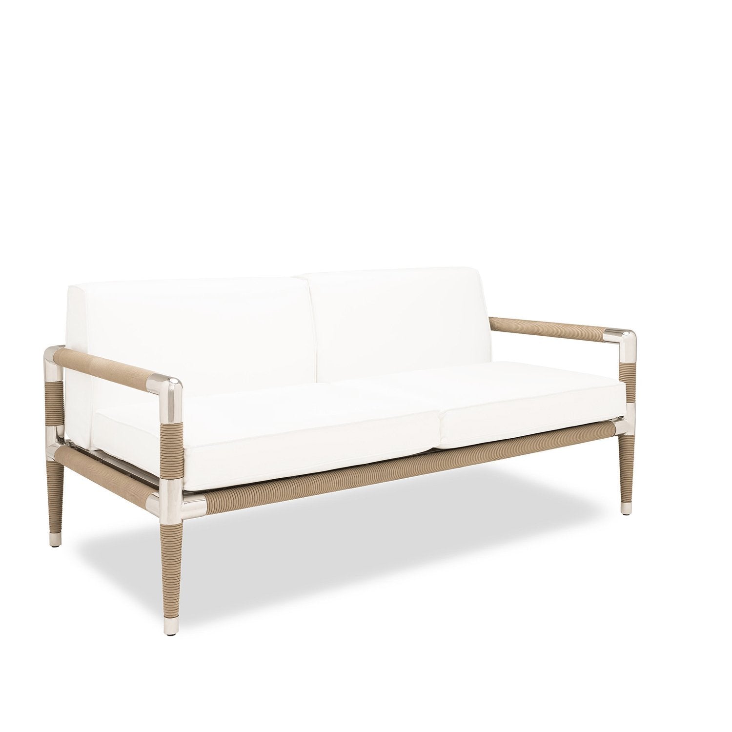 Marina two seat sofa with white cushions