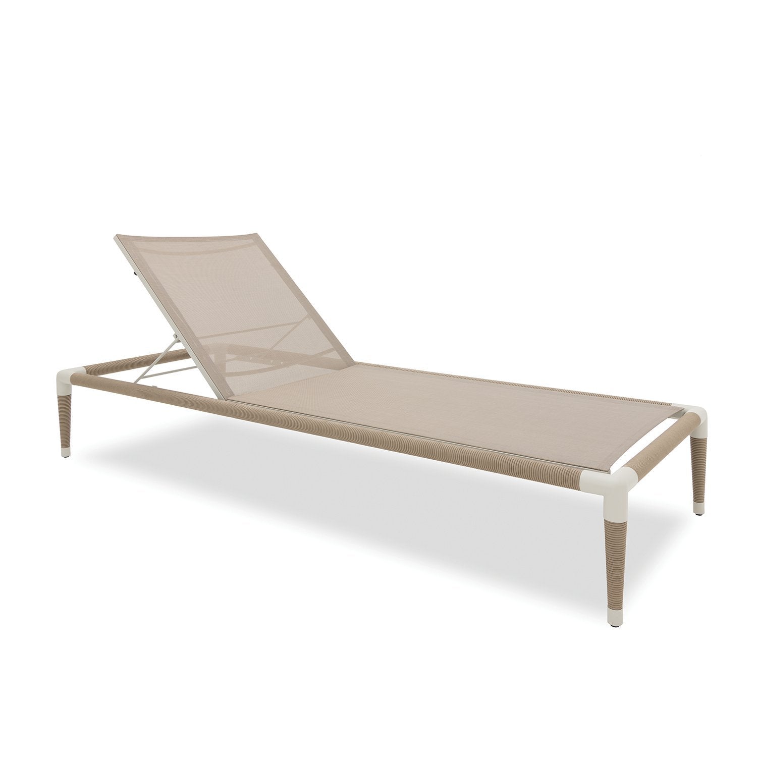 Marina sun lounger in Taupe with rope accents