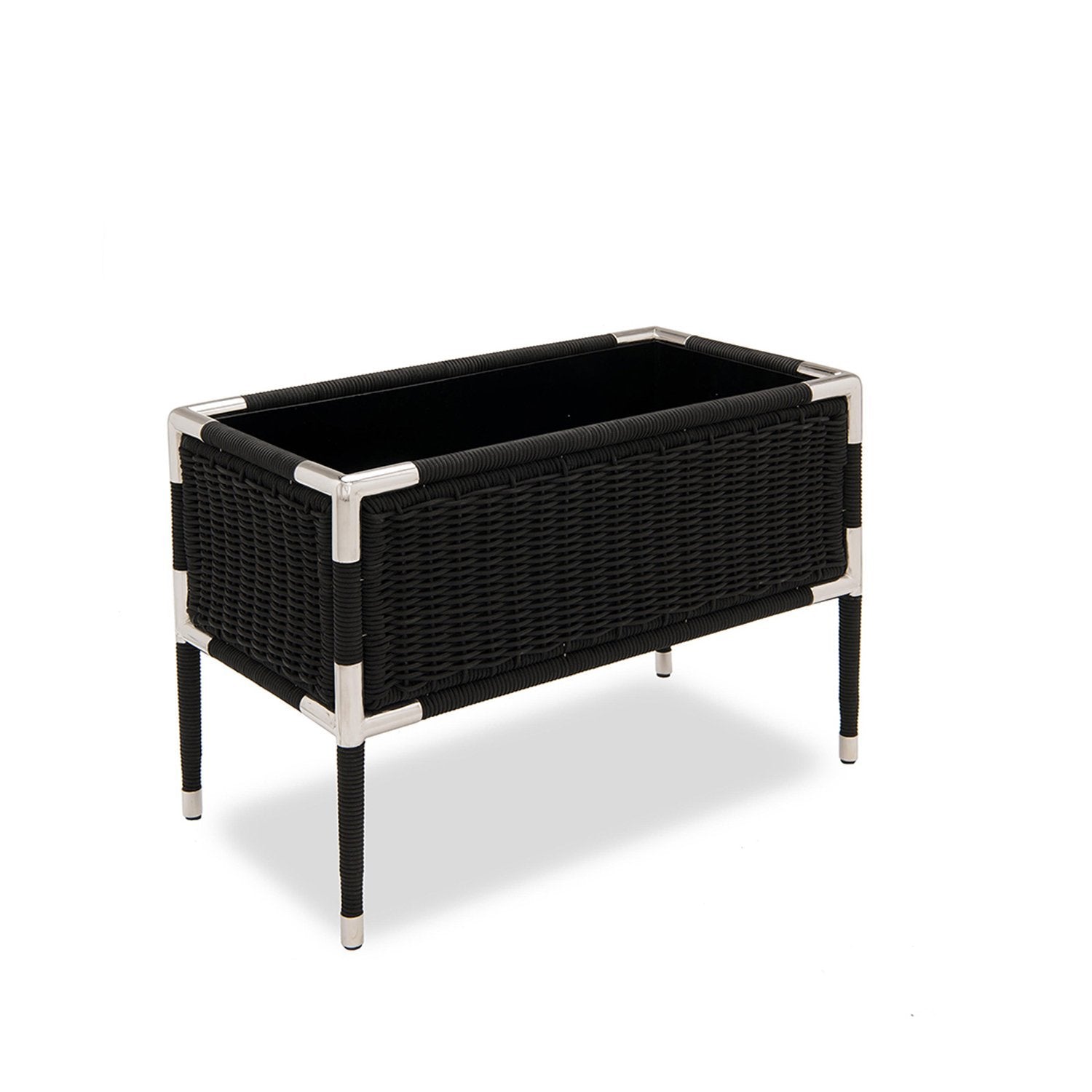 Marina rectangular planter in black weave
