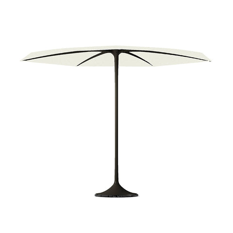 Palma parasol with white canopy and black frame