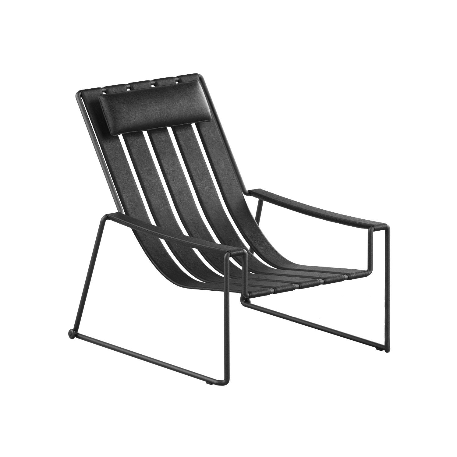 Strappy 195 Lounge Chair in black