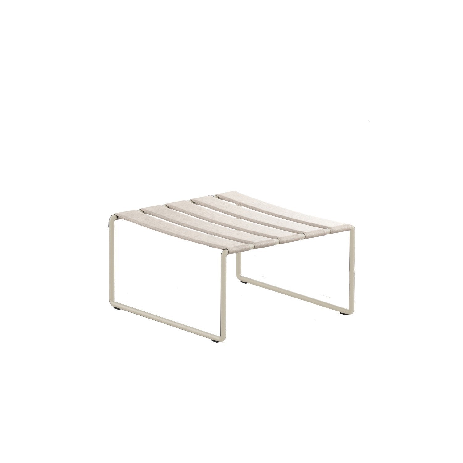 Strappy footrest in natural linen