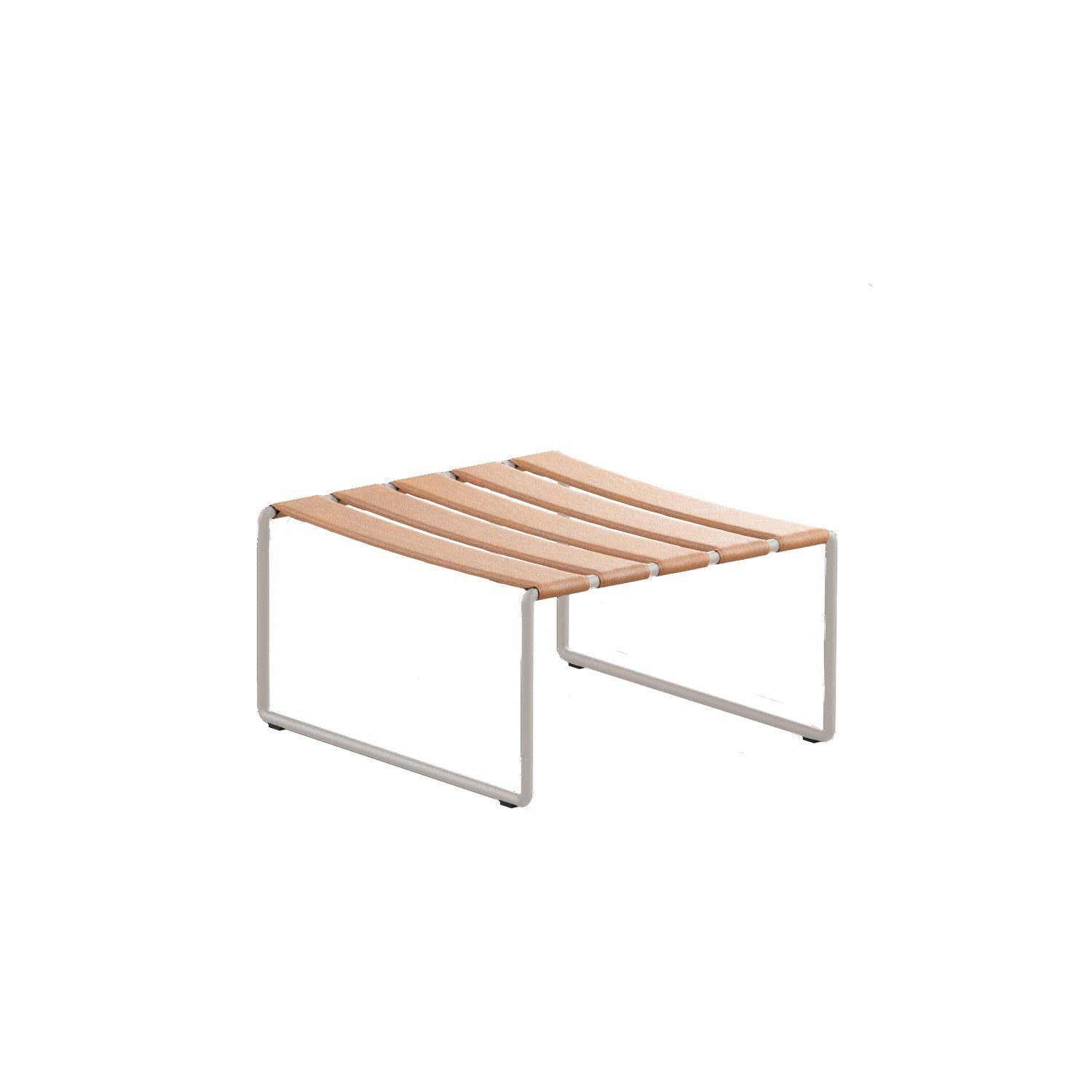 Strappy footstool in cognac
