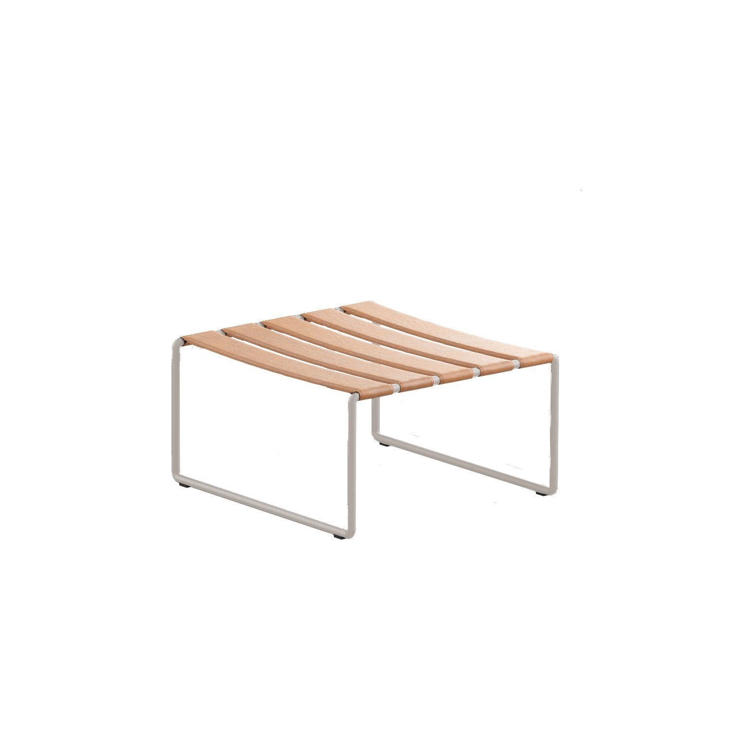 Strappy footstool in cognac
