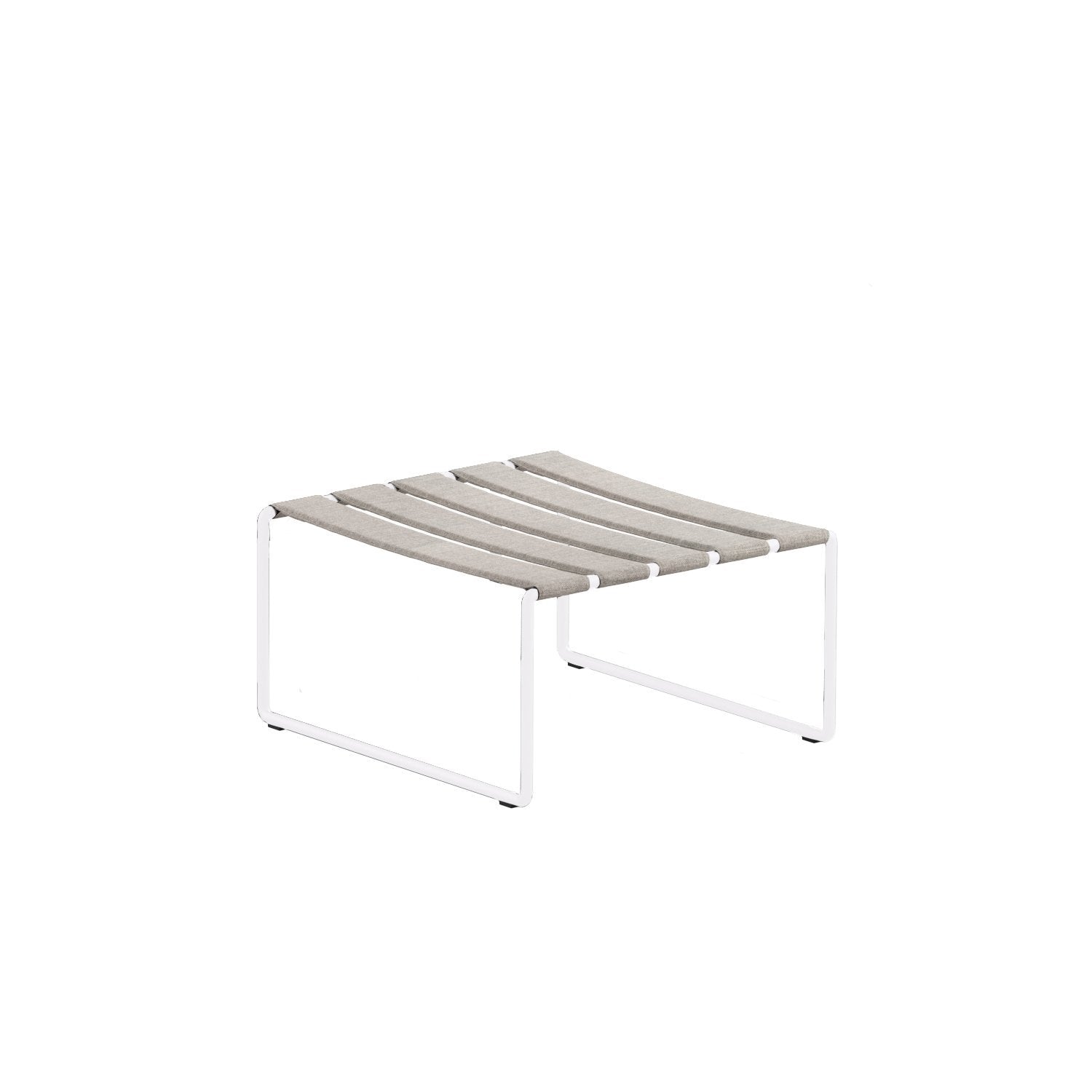 Strappy foot rest with white frame