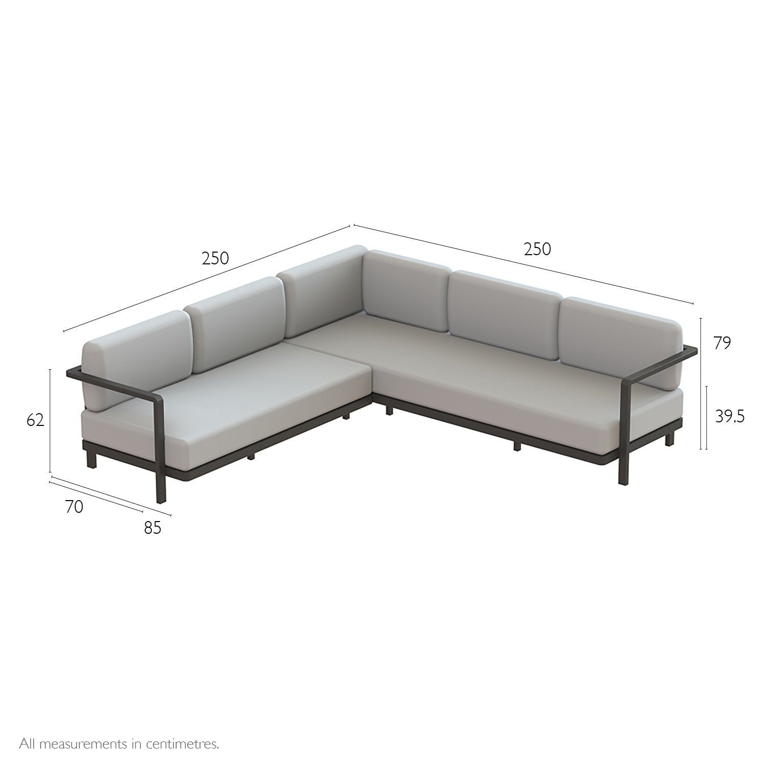 Alura Lounge Sofa Set Five Dimensions