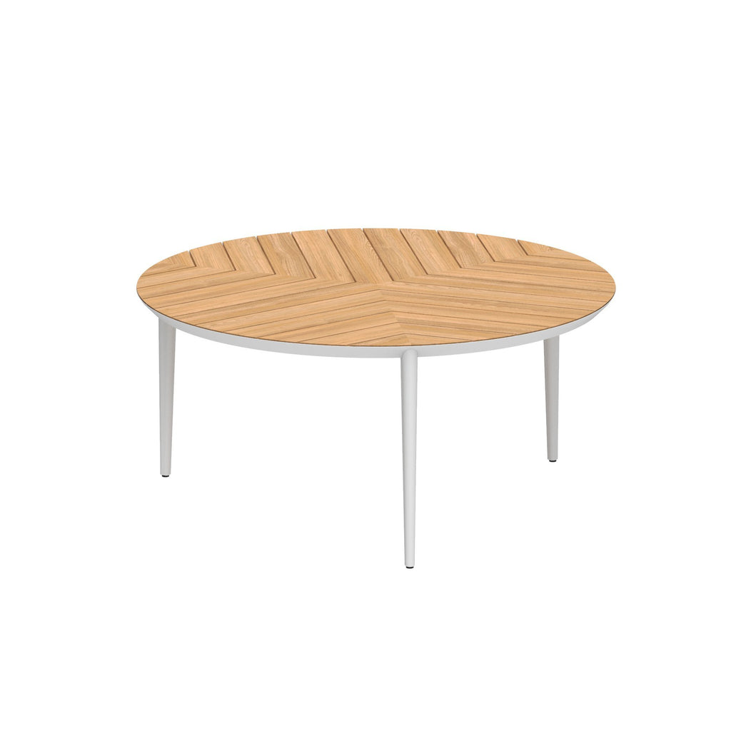 U-nite 160cm round dining table in Teak 