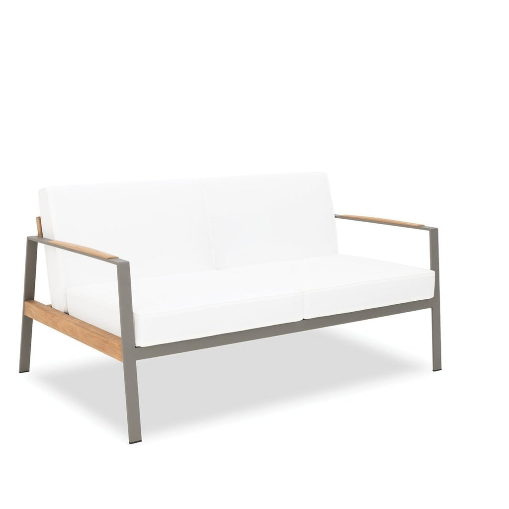 California 2 seat sofa in smoke with white cushions