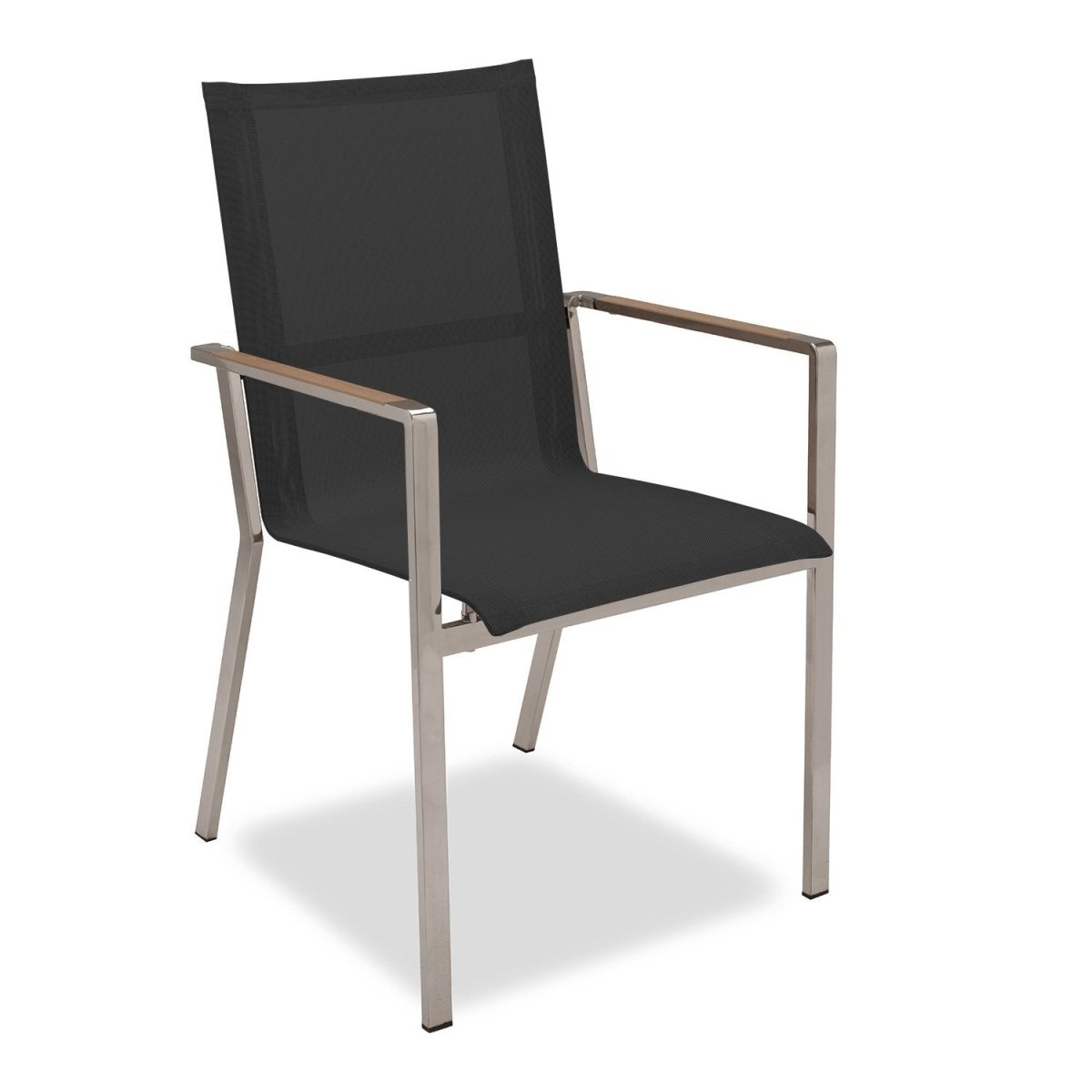 Lucerne Carver Chair in black with Teak inlays