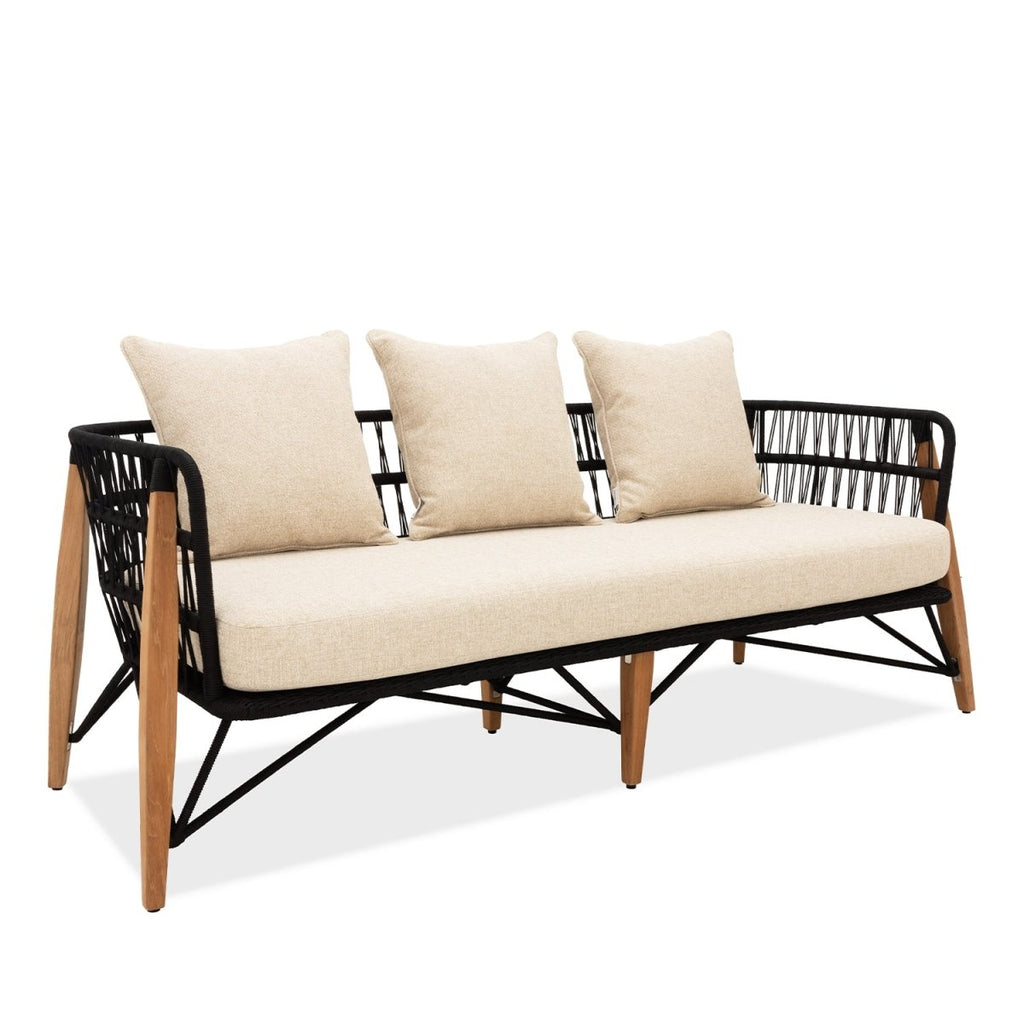 Pimlico Club Lounge | 3 Seat Sofa Black Rope