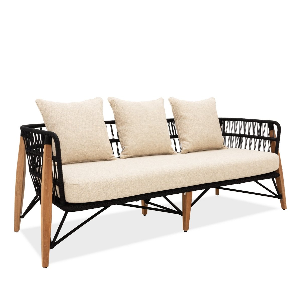 Pimlico Club Lounge | 3 Seat Sofa Black Rope