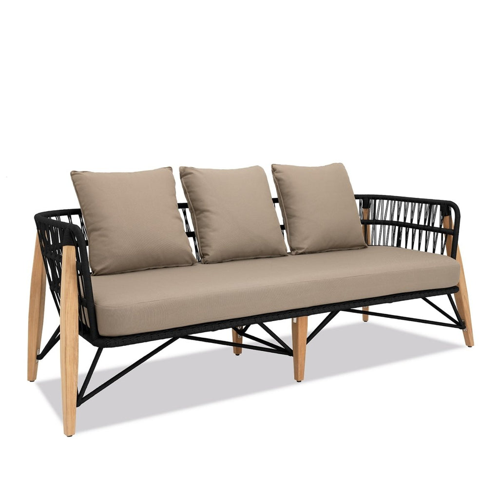 Pimlico Club Lounge | 3 Seat Sofa Black Rope