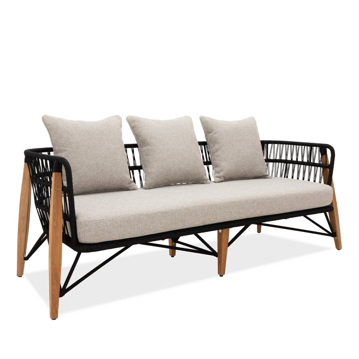 Pimlico Club Lounge | 3 Seat Sofa Black Rope