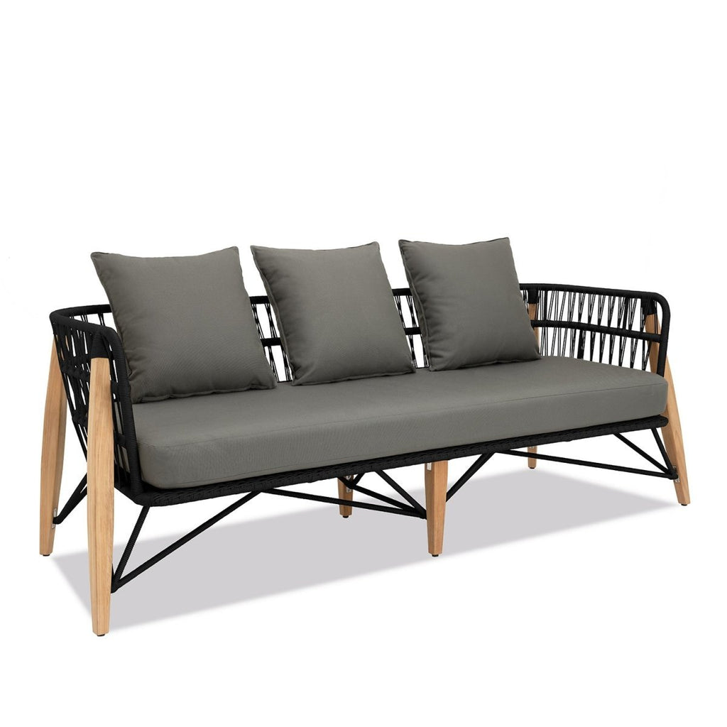 Pimlico Club Lounge | 3 Seat Sofa Black Rope